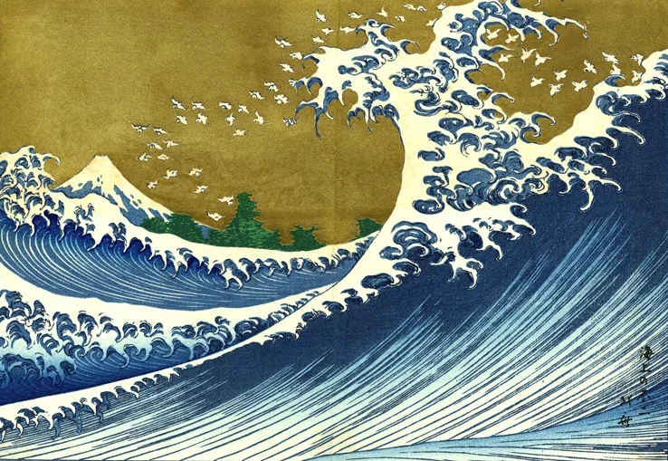 Représentation de la vague de Hokusai