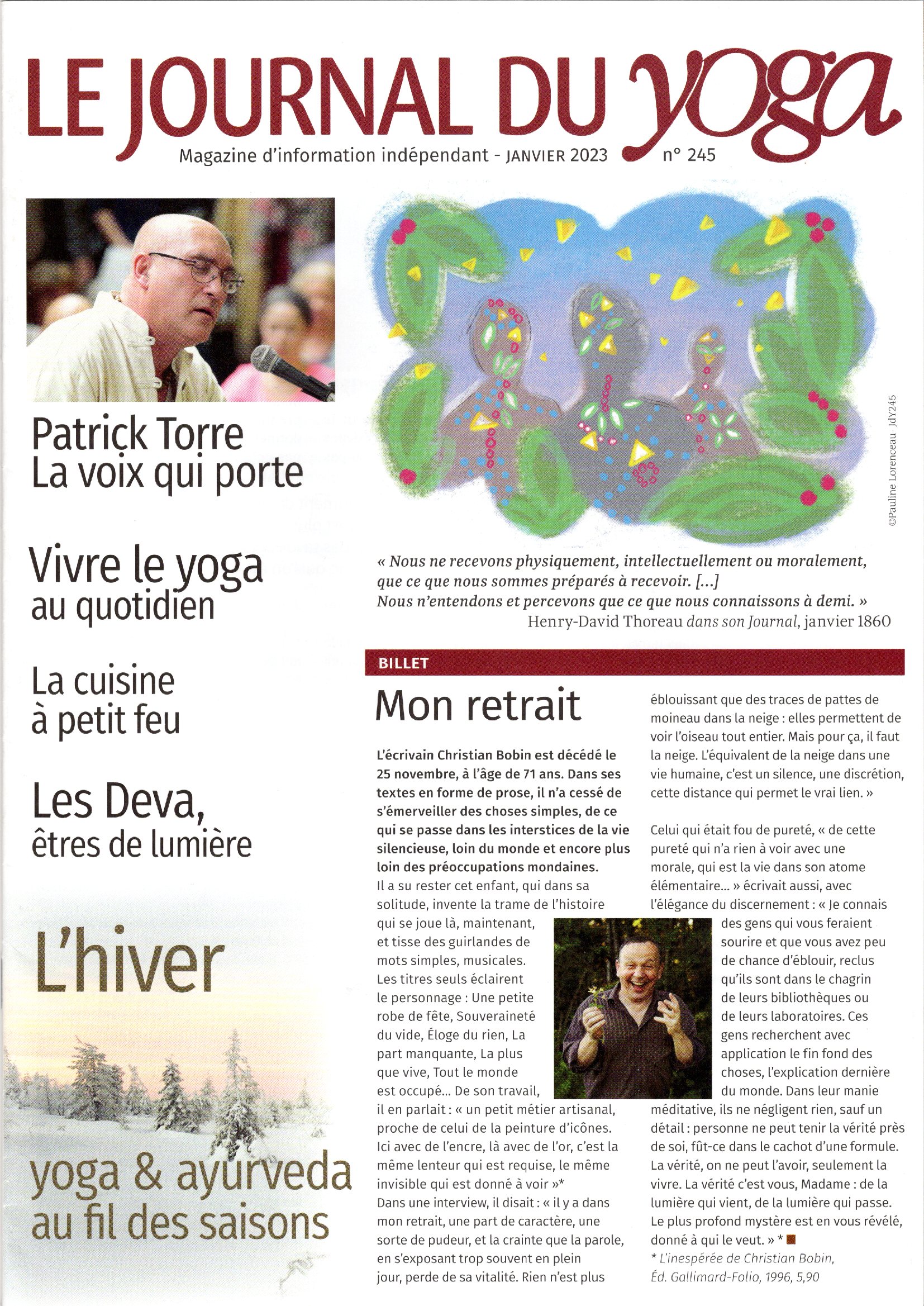 Deva, les êtres de lumière. Par Dîpa Hélène Marinetti, couverture du journal du yoga