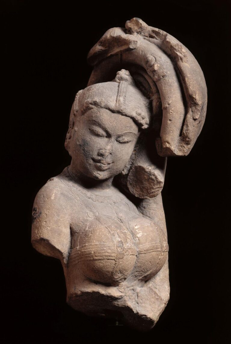 Sanskrit Inde, État du Madhya Pradesh ou du Rajastan, 10th - 11th century-Gres jeune-fille-rinceau